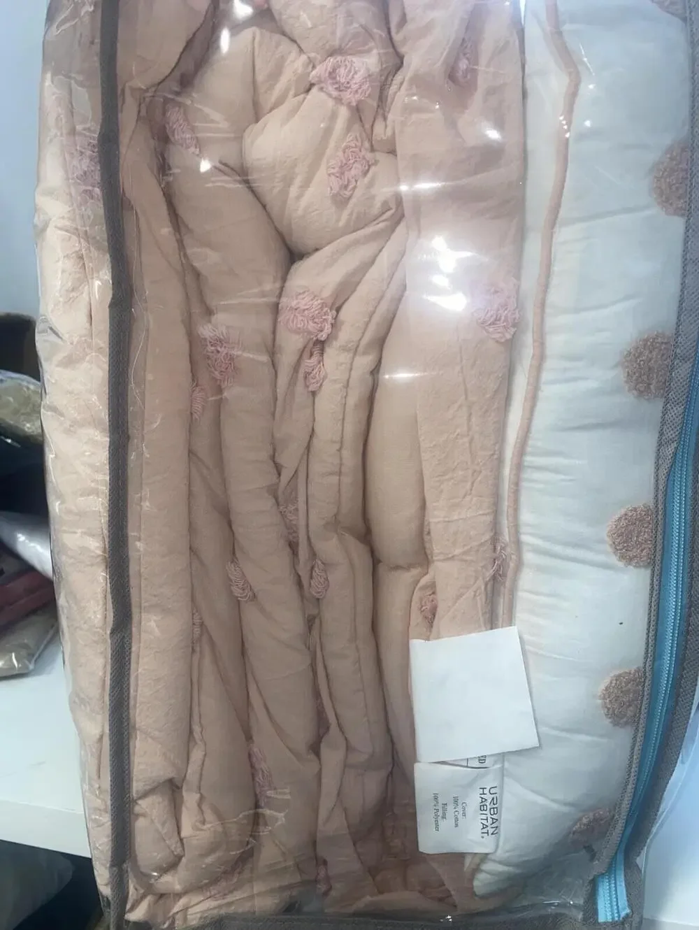 Soft Pink Embroidered Cotton Duvet Cover Set